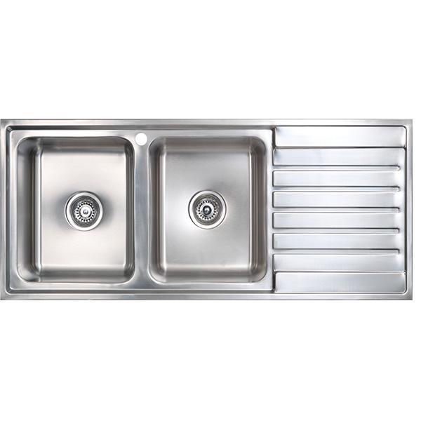 Kubic S/S Sink 2B-1D 1200X500 Ld By Seima(Seima P#:Sks-Ka200-Ld) - Burdens Plumbing