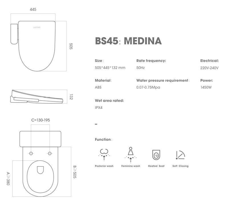Lafeme Medina Bidet Toilet Seat With Uv Bacteriostasis - Burdens Plumbing