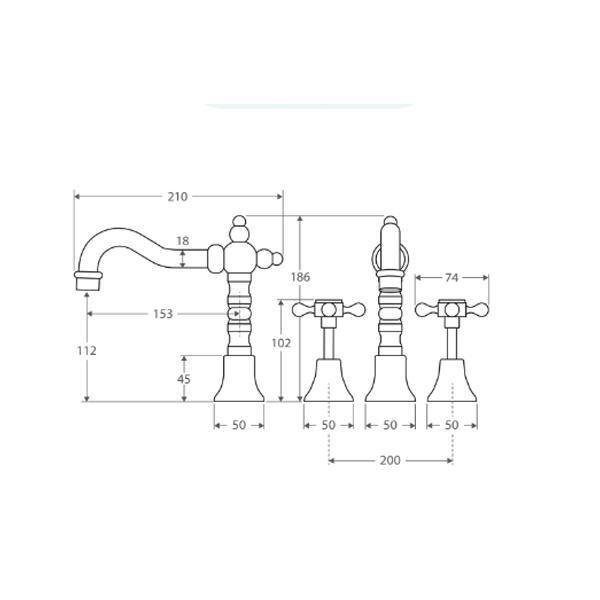 Lillian Basin Set 1/4 Turn Ceramic Disk - Burdens Plumbing