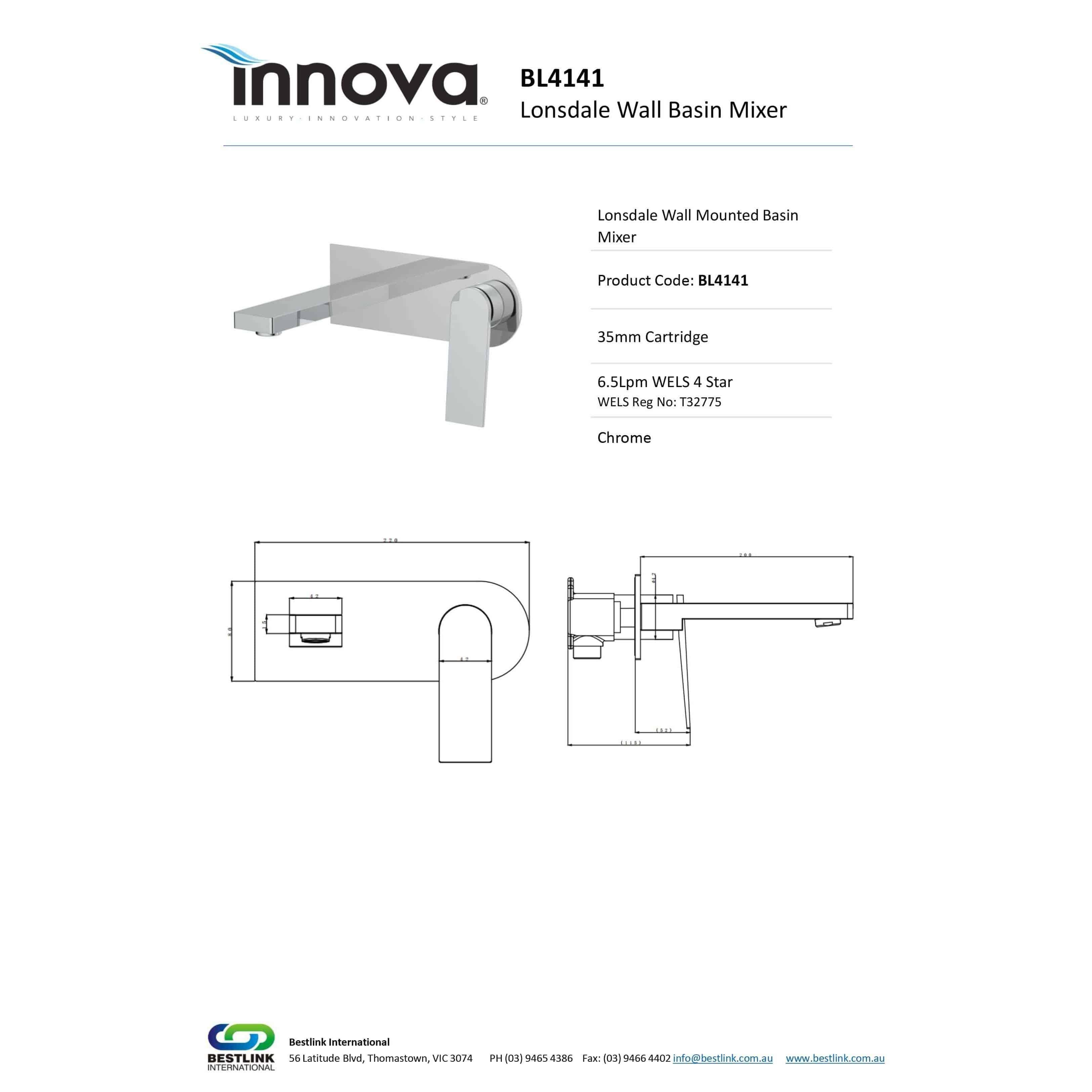 Lonsdale Wall Basin Mixer Set - Burdens Plumbing