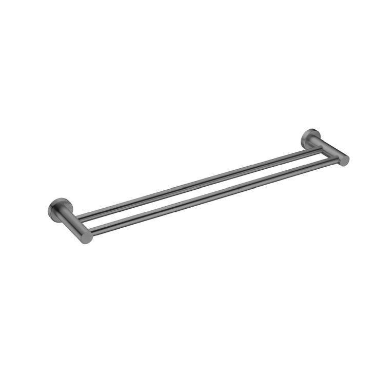 Mecca Double Towel Rail 800mm Gun Metal - Burdens Plumbing
