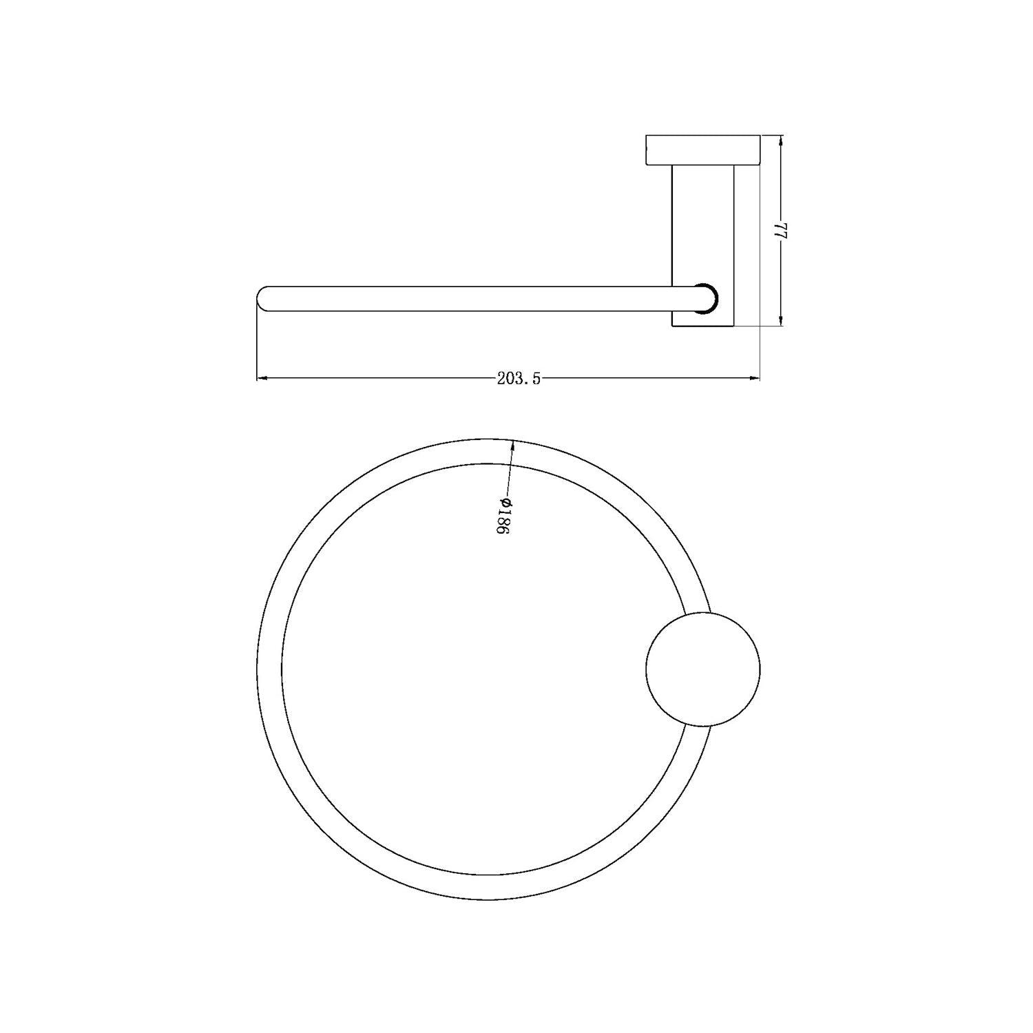 Mecca Hand Towel Ring Gun Metal - Burdens Plumbing