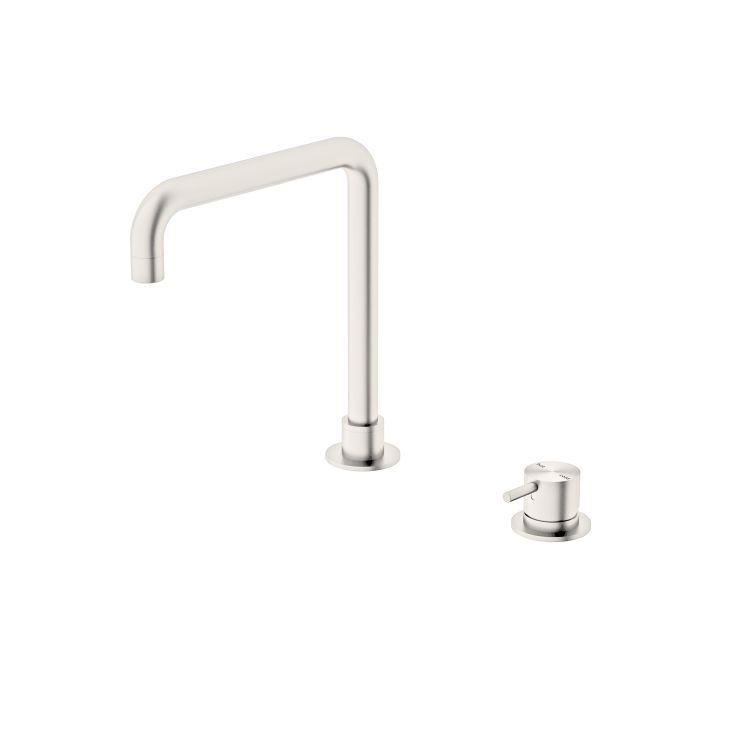 Mecca Hob Basin Mixer Square Spout Brushed Nickel - Burdens Plumbing