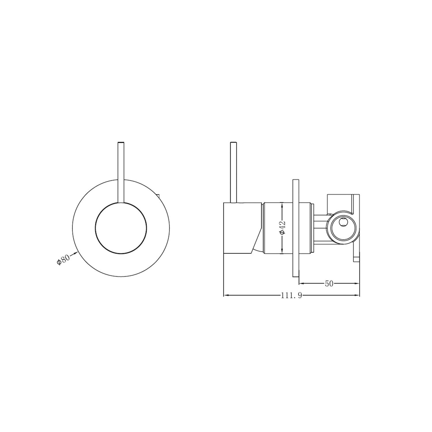 Mecca Shower Mixer Handle Up Brushed Nickel - Burdens Plumbing