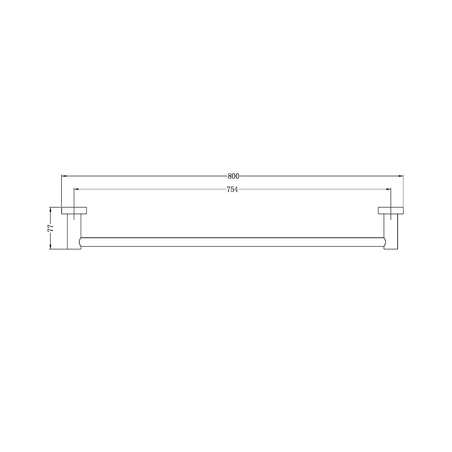 Mecca Single Towel Rail 800mm Brushed Gold - Burdens Plumbing
