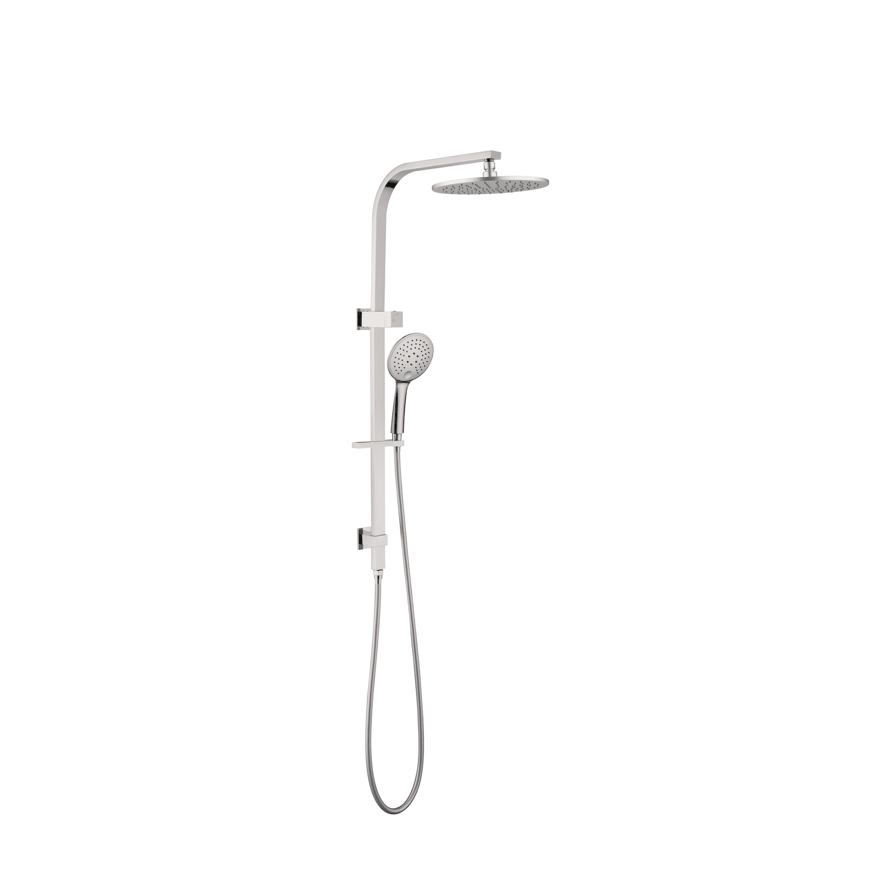 Mecca/Bianca Twin Shower Round Head Brushed Nickel - Burdens Plumbing