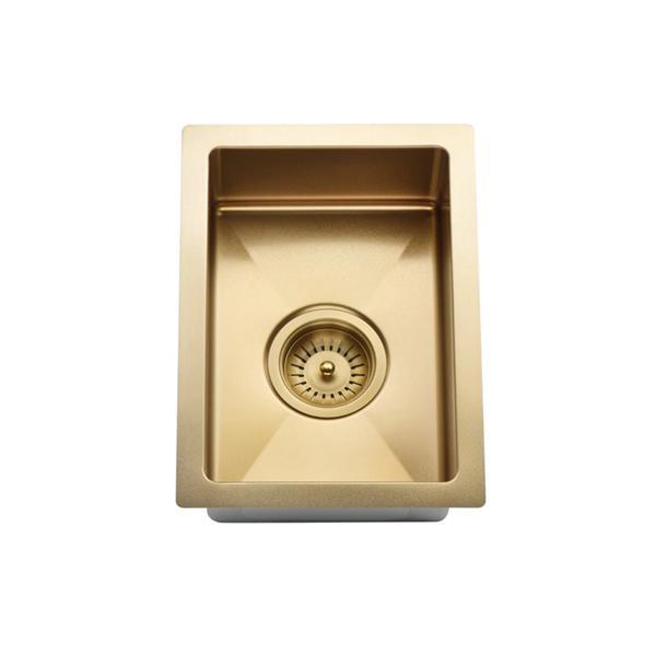 Meir Bar Sink Single Bowl 382mm X 272mm - Brushed Bronze Gold - Burdens Plumbing