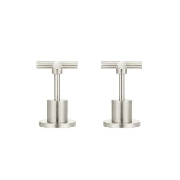 Meir Cross Handle Jumper Valve Wall Top Assemblies Brushed Nickel - Burdens Plumbing