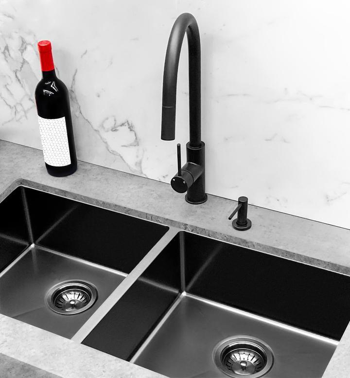 Meir Double Bowl Pvd Kitchen Sink 760mm - Brushed Gun Metal - Burdens Plumbing