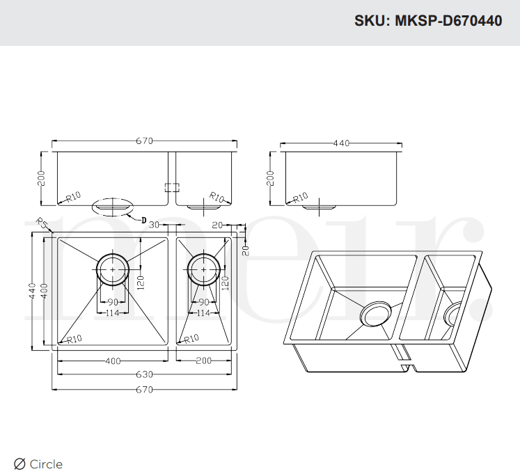 Meir Double Bowl Pvd Kitchen Sink 760mm - Brushed Gun Metal - Burdens Plumbing