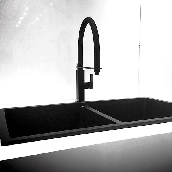 Meir Flexible Matte Black Kitchen Mixer - Burdens Plumbing