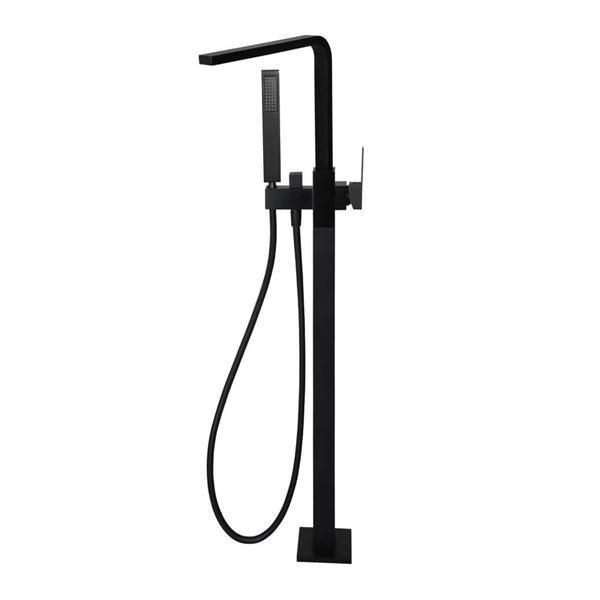 Meir Freestanding Bath Mixer With Hand Spray - Black - Burdens Plumbing