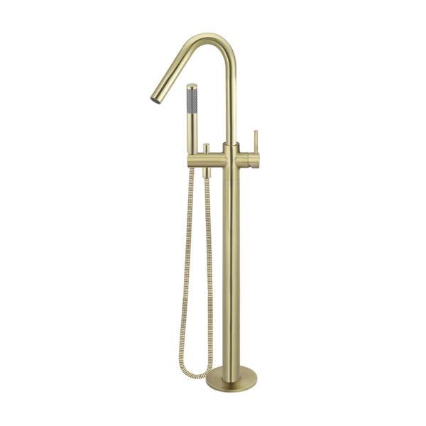 Meir Freestanding Round Bath Mixer With Hand Spray - Tiger Bronze - Burdens Plumbing