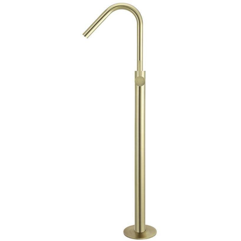 Meir Freestanding Round Bath Mixer With Hand Spray - Tiger Bronze - Burdens Plumbing