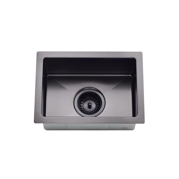 Meir Kitchen Mini Sink Single Bowl 272 X 382 - Brushed Gun Metal - Burdens Plumbing
