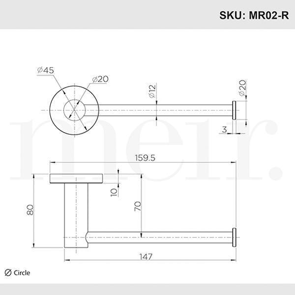 Meir Round Champagne Toilet Roll Holder - Burdens Plumbing