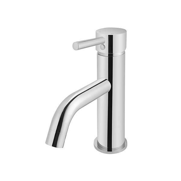 Meir Round Chrome Basin Mixer With Curved Spout - Burdens Plumbing