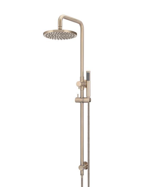 Meir Round Combination Shower Rail 200mm Rose & Hand Shower - Champagne - Burdens Plumbing