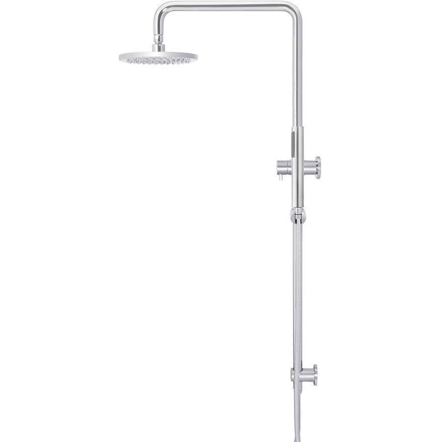 Meir Round Combination Shower Rail 200mm Rose & Hand Shower - Chrome - Burdens Plumbing