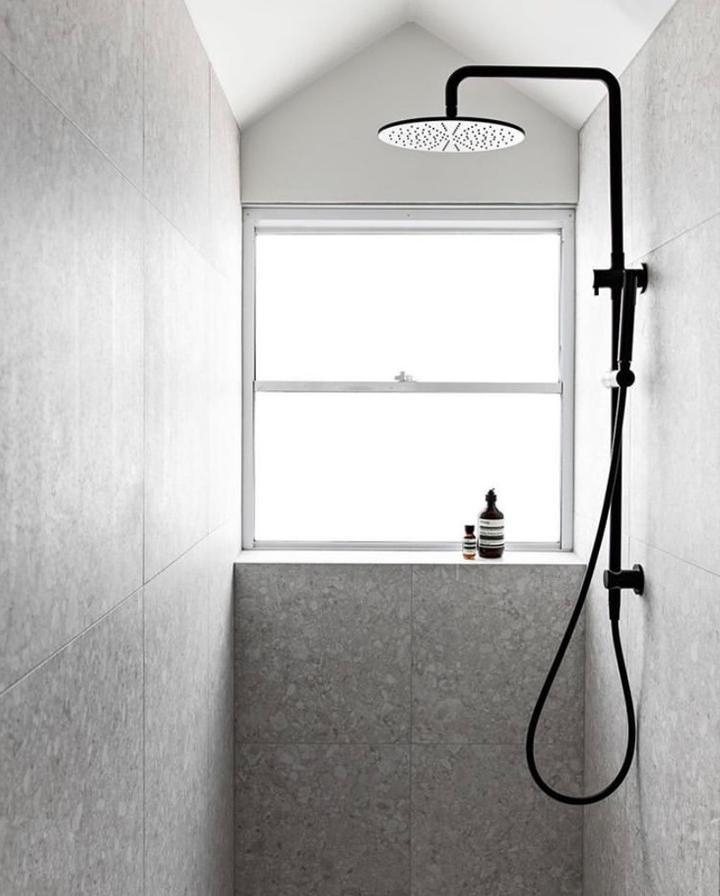 Meir Round Combination Shower Rail 300mm Rose & Hand Shower - Matte Black - Burdens Plumbing