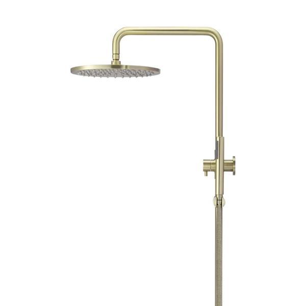 Meir Round Combination Shower Rail 300mm Rose & Hand Shower - Tiger Bronze - Burdens Plumbing