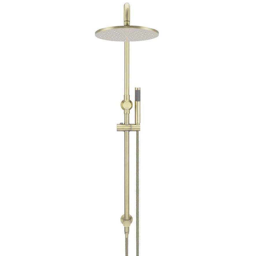 Meir Round Combination Shower Rail 300mm Rose & Hand Shower - Tiger Bronze - Burdens Plumbing