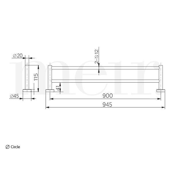 Meir Round Double Tiger Bronze Towel Rail - Burdens Plumbing