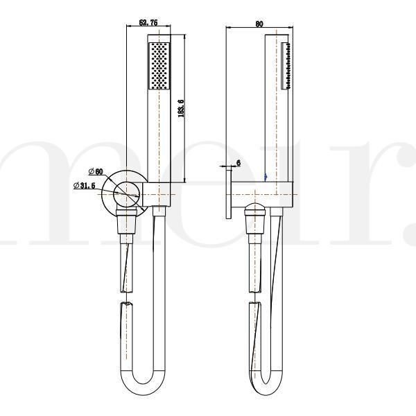Meir Round Hand Shower On Bracket - Tiger Bronze - Burdens Plumbing