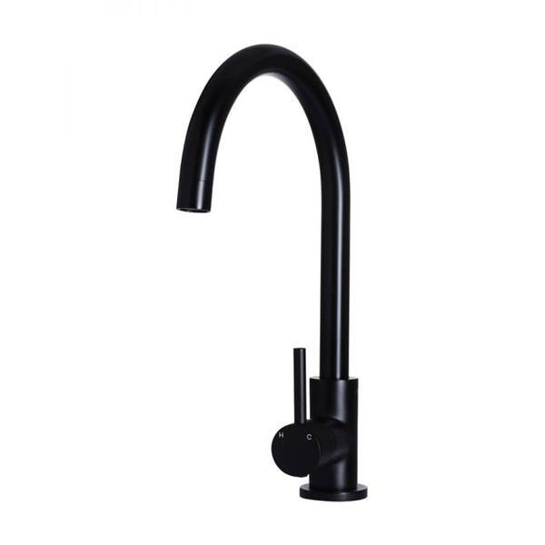 Meir Round Kitchen Mixer - Black - Burdens Plumbing