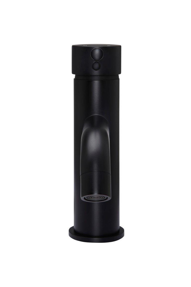 Meir Round Matte Black Basin Mixer With Curved Spout - Burdens Plumbing