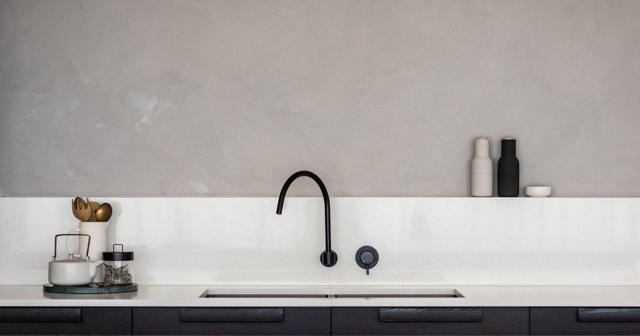 Meir Round Matte Black High Rise Spout - Burdens Plumbing