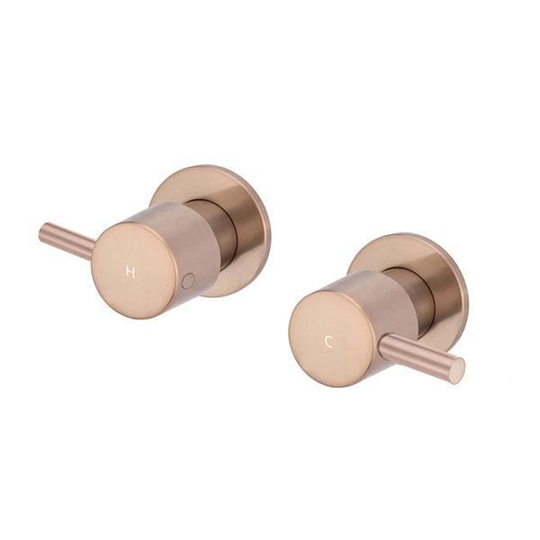 Meir Round Quarter Turn Wall Top Assemblies Champagne - Burdens Plumbing