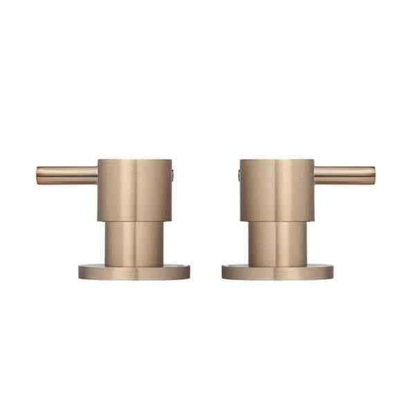 Meir Round Quarter Turn Wall Top Assemblies Champagne - Burdens Plumbing