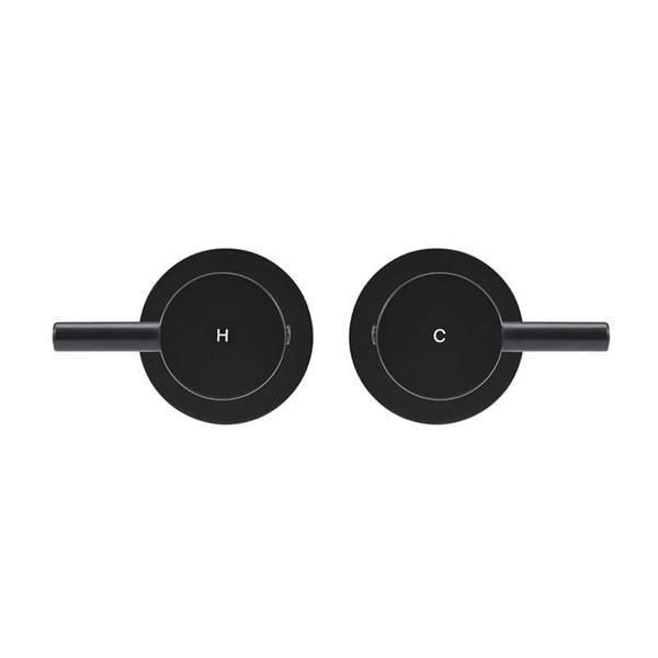 Meir Round Quarter Turn Wall Top Assemblies Matte Black - Burdens Plumbing
