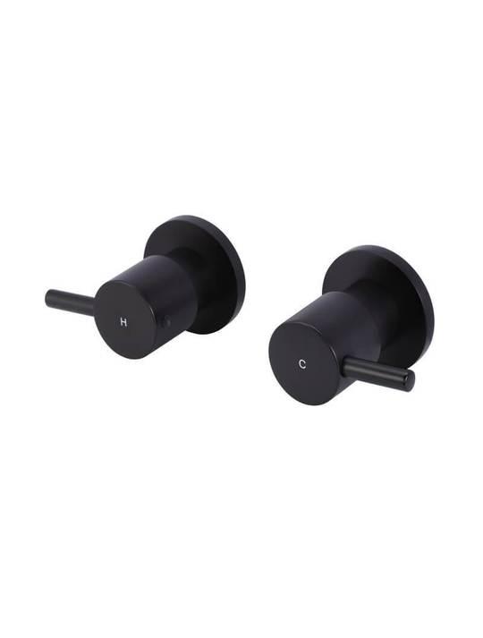 Meir Round Quarter Turn Wall Top Assemblies Matte Black - Burdens Plumbing