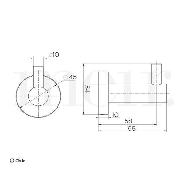 Meir Round Robe Hook Brushed Nickel - Burdens Plumbing