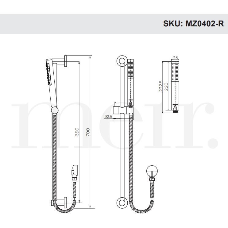 Meir Round Shower On Rail - Tiger Bronze Gold - Burdens Plumbing