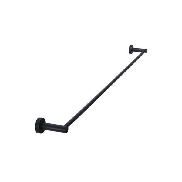 Meir Round Single Matte Black Towel Rail 900mm - Burdens Plumbing
