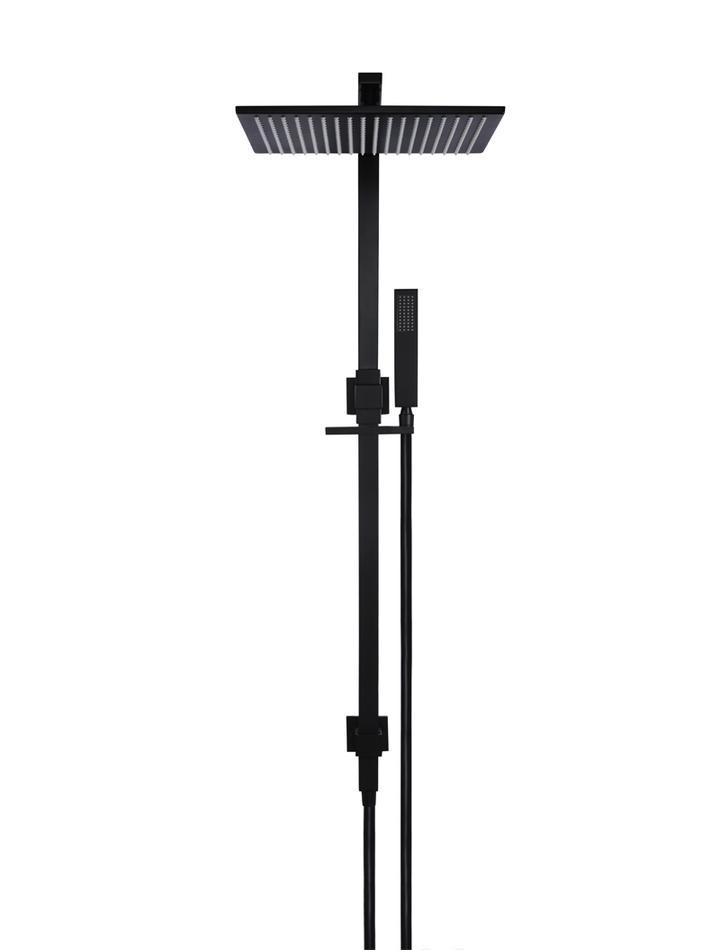Meir Square 2-In-1 Matte Black Shower Rail Set 300mm - Burdens Plumbing