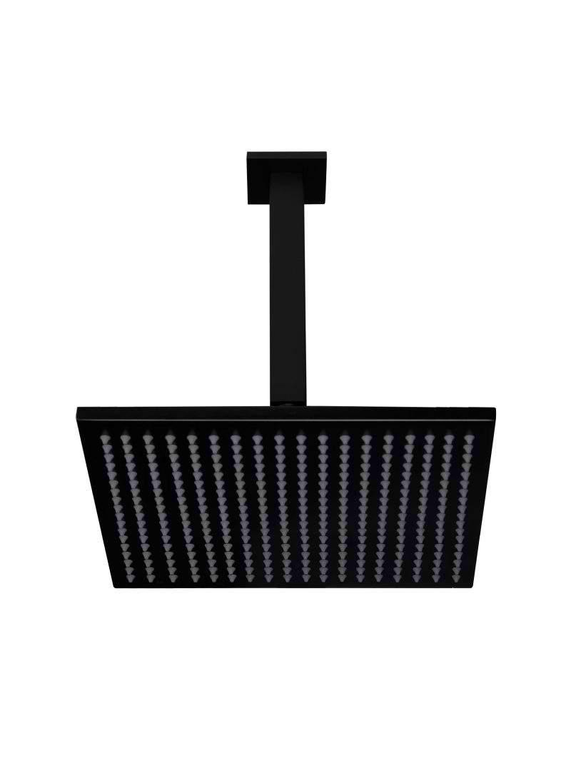 Meir Square Ceiling Mounted Matte Black Shower 300mm - Burdens Plumbing