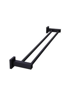 Meir Square Double Towel Rail 600mm Matte Black Mr01 - Burdens Plumbing