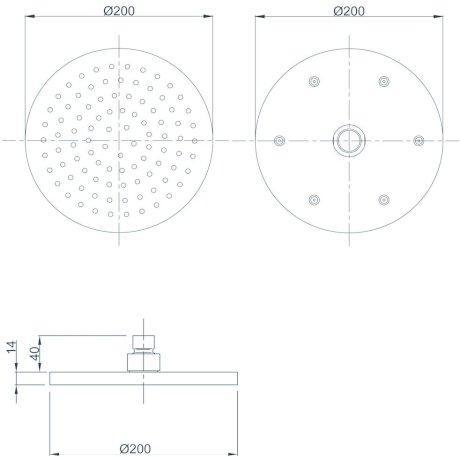 Methven Krome 200mm Round Drencher (Matte Black) - Burdens Plumbing