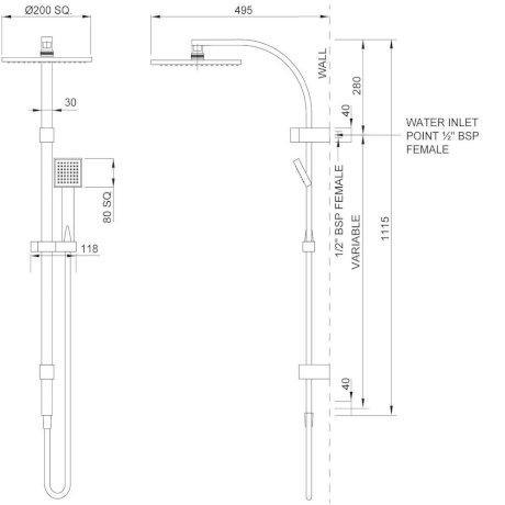 Methven Rere Exposure Rail Shower - Burdens Plumbing