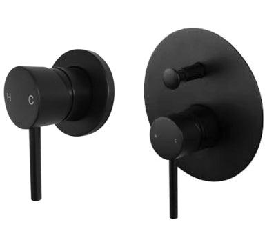 Milan Pin Lever Wall Mixer - Black(Castano P#:Miwac-B) - Burdens Plumbing