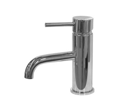 Milan Round Pin Lever 'Curved Spout' Basin Mixer - Burdens Plumbing