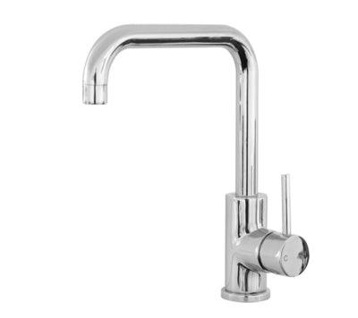 Milan Round Pin Lever 'Squared Neck' Gooseneck Sink Mixer - Burdens Plumbing