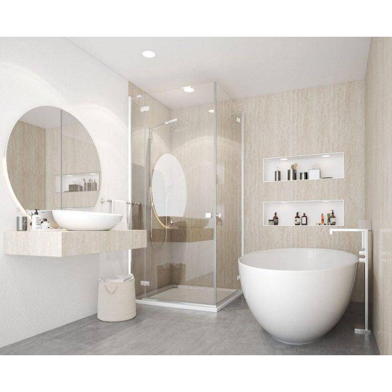 Mr. Wet Wall Travertine Matte Wall Panel 2400X1000X10mm - Burdens Plumbing