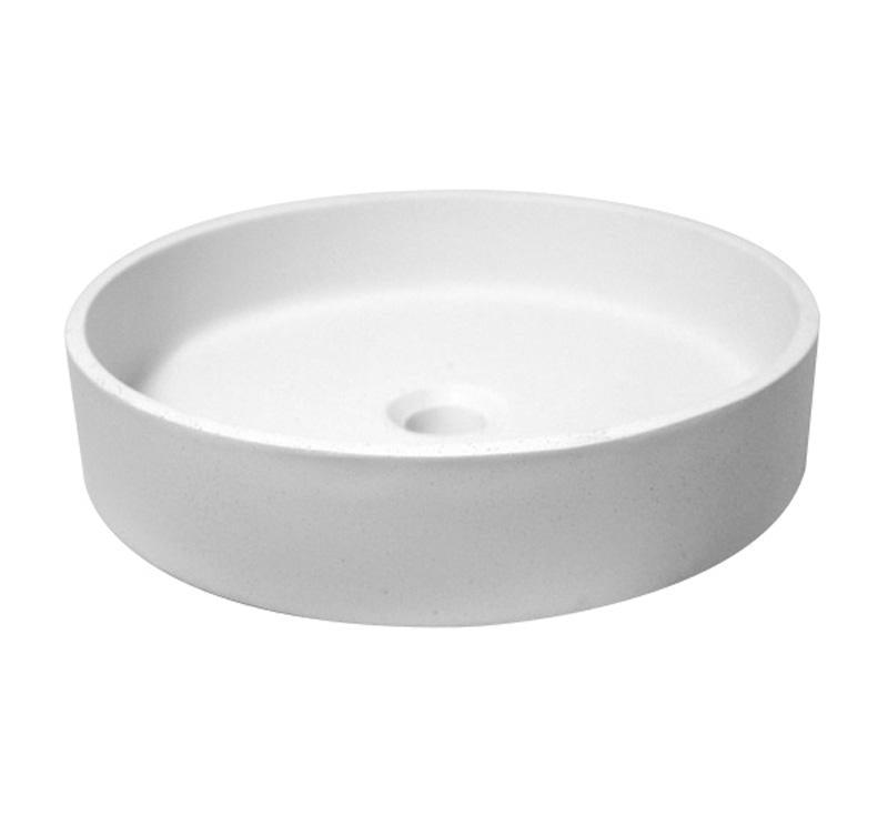 Mykonos Round Solid Surface Basin White - Burdens Plumbing