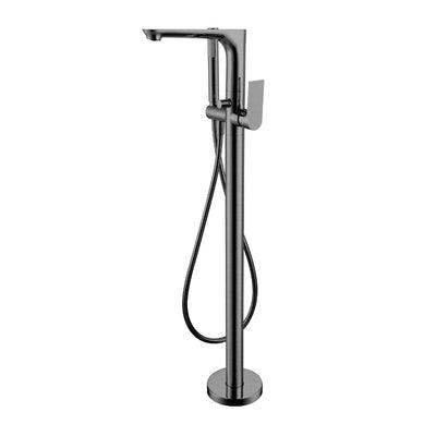 Nero Bianca Floor Standing Bath Mixer Gun Metal - Burdens Plumbing
