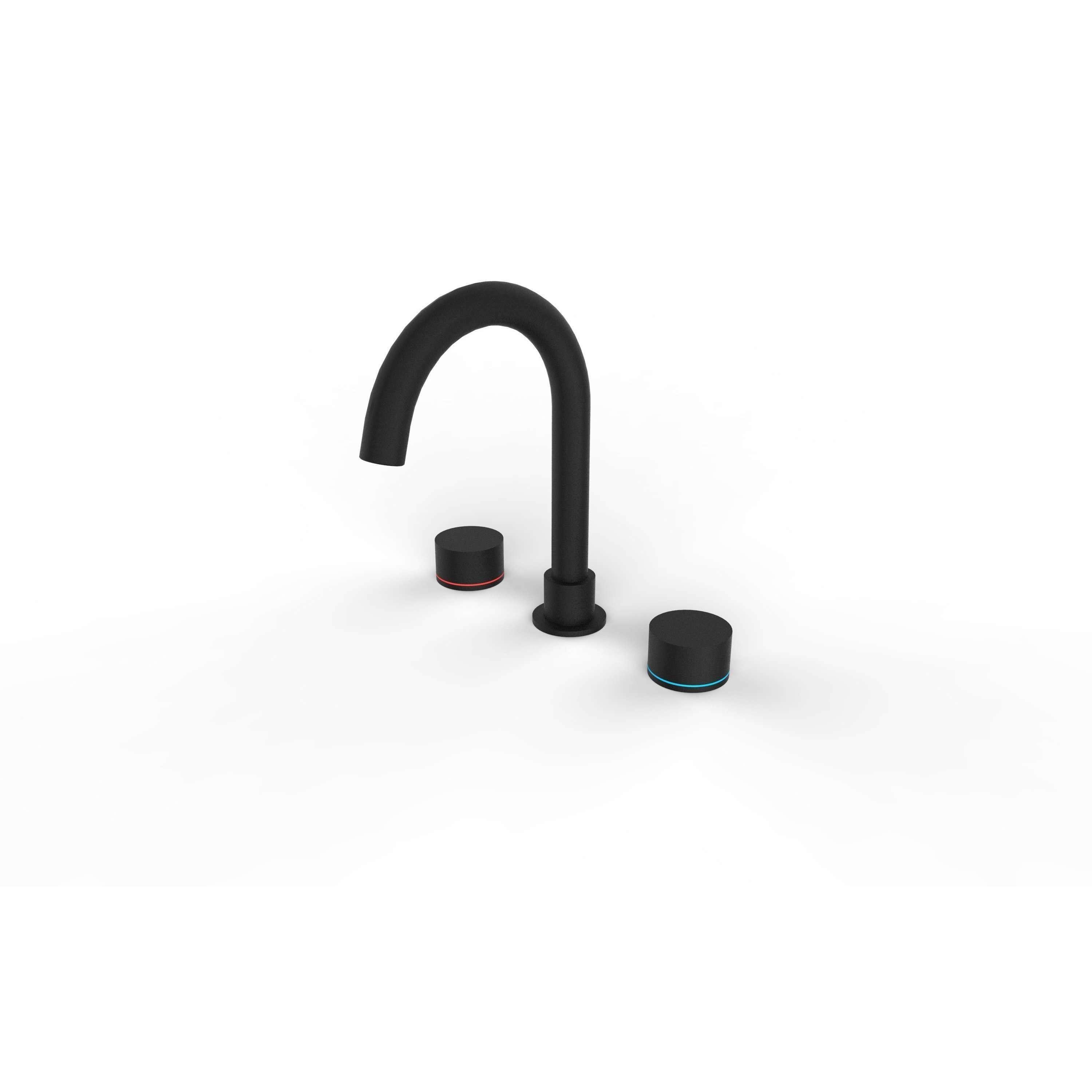 Nero Kara 3 Piece Basin Set - Matt Black - Burdens Plumbing